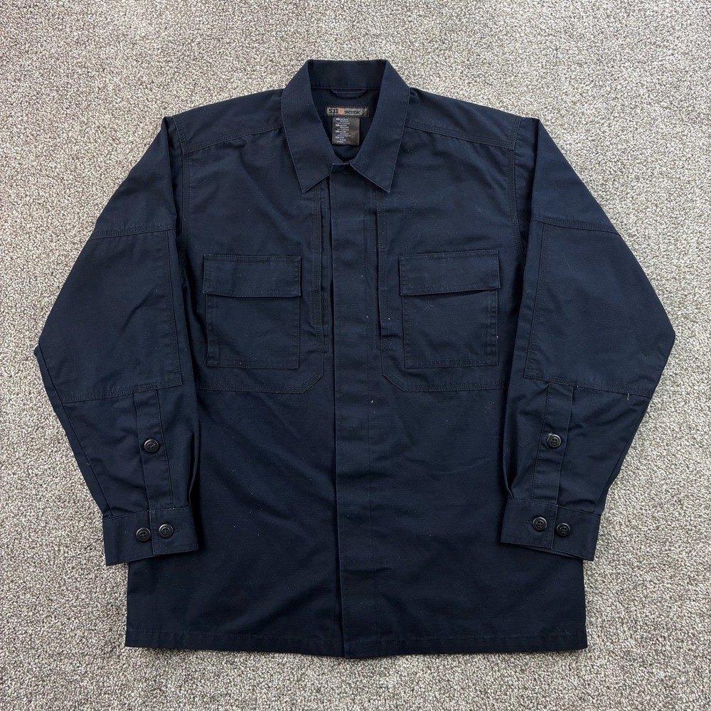 5.11 Tactical Shirt Mens Medium Black Ripstop Uniform Long Sleeve Military